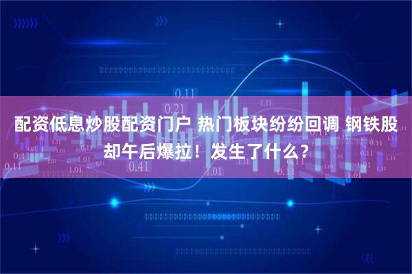 配资低息炒股配资门户 热门板块纷纷回调 钢铁股却午后爆拉！发生了什么？